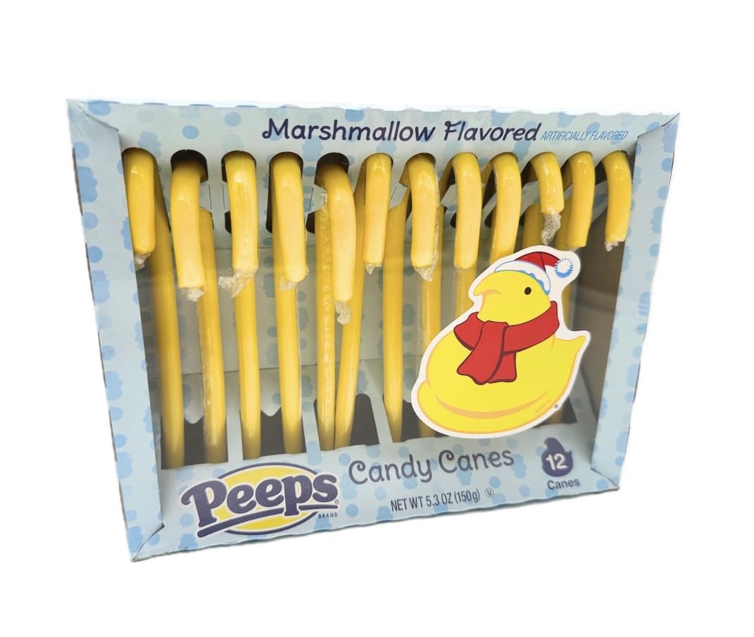 Peeps Marshmallow Flavored Candy Canes, 12 Ct Box, 5.3 Oz