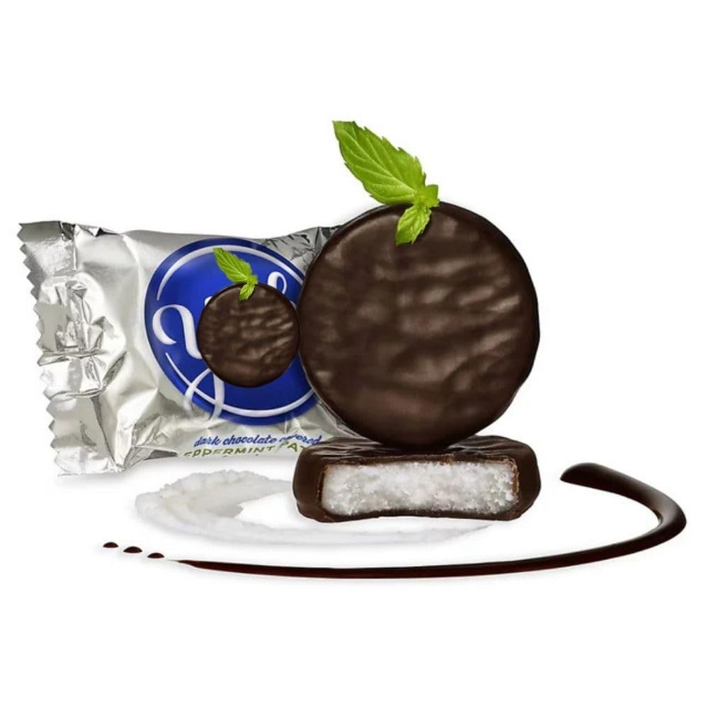 Dark Chocolate Peppermint Patties Snack Size Candy Individually Wrapped Bulk Bag - 5 lb (Approx. 150 pieces)