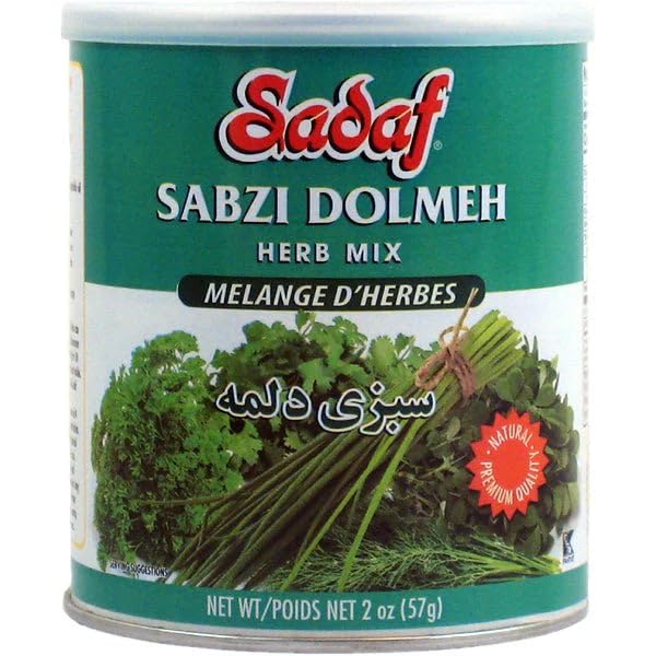 Sadaf Sabzi Dolmeh - Dried Herbs Mix Sabzi - Persian Spices for Cooking and Food Seasoning - Persian Cuisine - Natural Herb Mix - Kosher - 2 Oz Can
