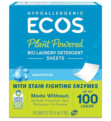 Ecos, Laundry Detergent Liquidless Free Clear 50 Count, 6.17 Ounce