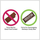 Light Blue Shiny Candy Bar Wrapper Foil Sheets for over wrapping chocolate bars - 40 Sheets