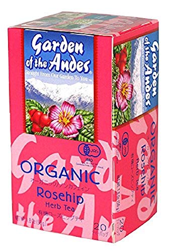 Garden of the Andes 100% Organic Herbal Tea, Rosehip and Hibiscus, 20-Count