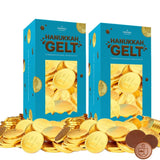 The Dreidel Company 2-Pounds Hanukkah Coins, With Menorah And Dreidel Designs Nut-Free, Made With Premium Belgian Ingredients, Kosher Certified OU-D