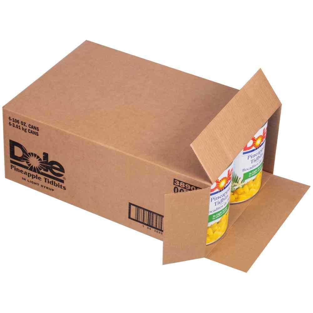Dole Pineapple Tidbits In Light Syrup, Number 10 Can -- 6 per case.