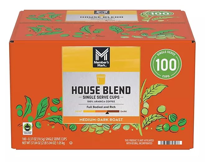 Member's Mark House Blend Medium Roast Coffee Pods,100 ct.