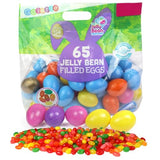 Jelly Bean Candy Filled Plastic Easter Eggs, Assorted Bag of 65