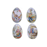 LASIYUAN 4pcs Pieces Painted Eggshell Style tin Box for Easter?Reusable Metal Egg Tins by ?for Easter Parties Decorations Storage Style (4 small)