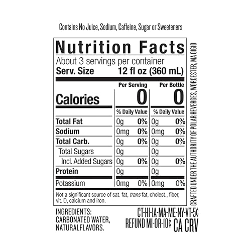 Polar Beverages Seltzer Lemon, 33.8 Fluid Ounce (Pack of 12)