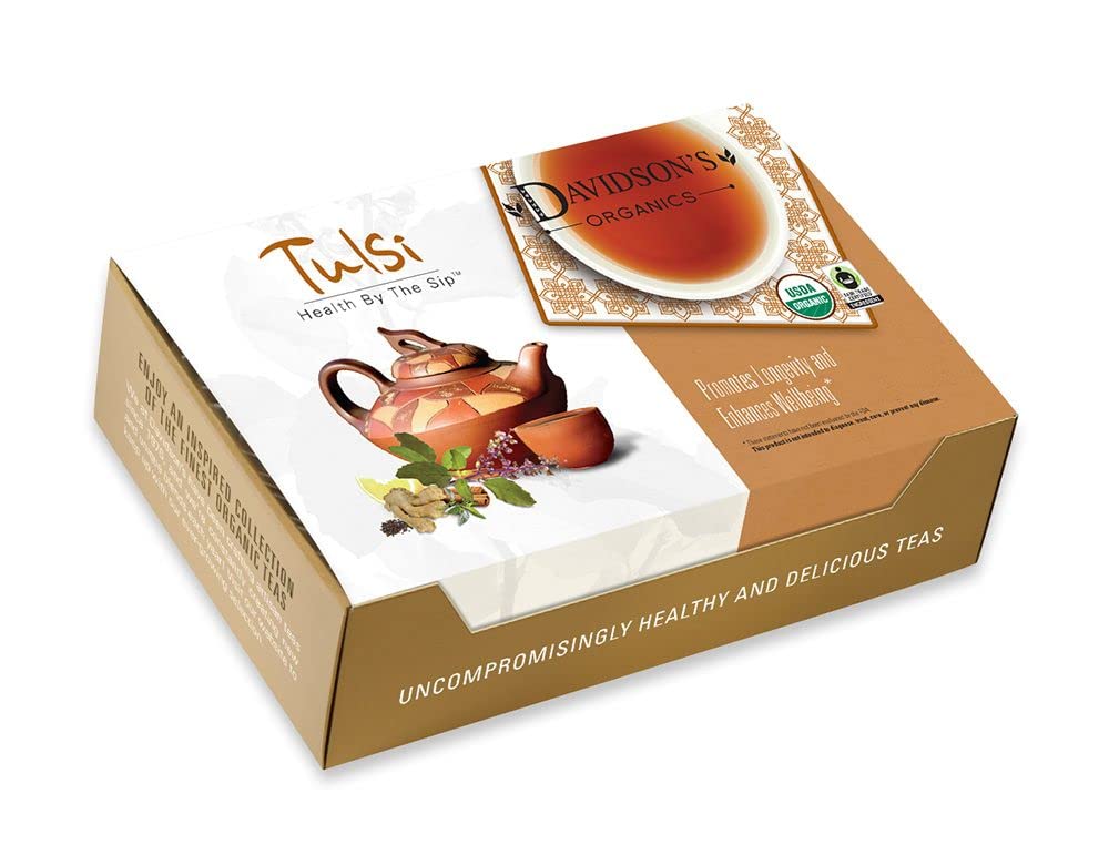 Davidson's Organics, Tulsi Turmeric Ginger, 100-count Individually Wrapped Tea Bags