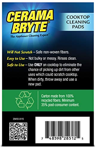 Cerama Bryte Delicate, Light Duty For Cooktop Cleaning Pad 4 in. L 5 pk