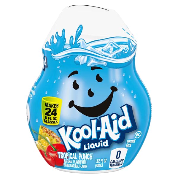 Kool-Aid Liquid Drink Mix Duo for Sugar Free Flavored Hydration, Water Flavoring, Beverage Mixing and Drink Enhancer, Cherry and Tropical Punch, 1.62