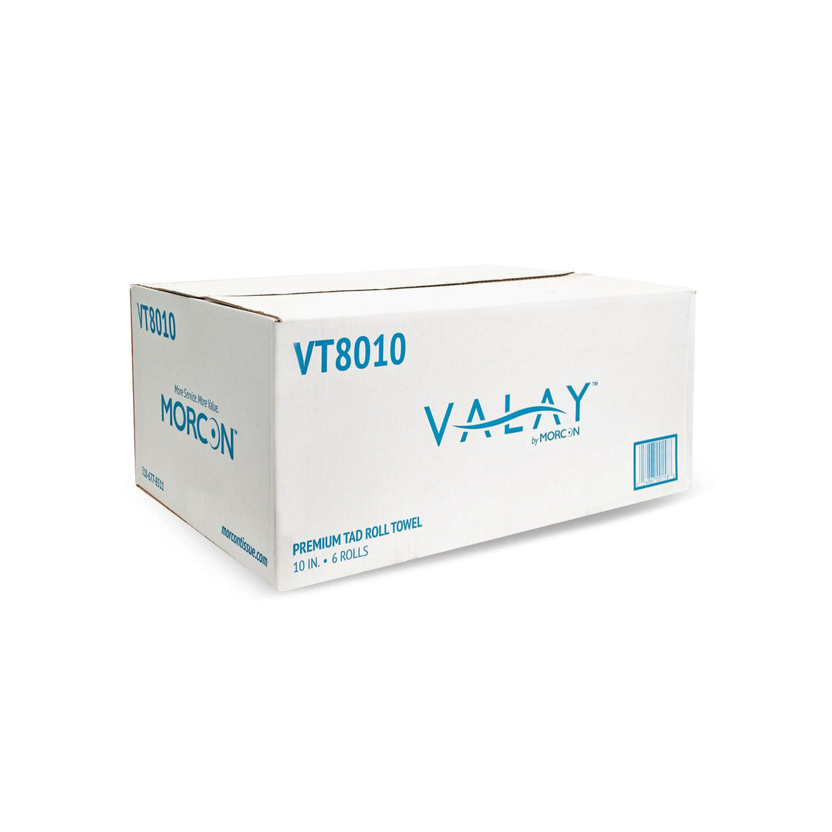 Valay by Morcon VT8010 Valay Premium TAD Hardwound Roll Towels, 1-Ply, 10in. x 700 ft., White, 6 Count