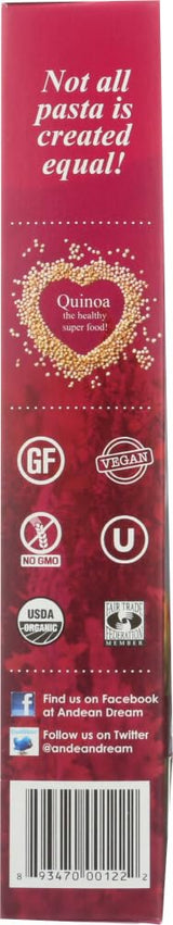 Andean Dream, Gluten-Free Quinoa Fusilli Pasta, 8 Ounce
