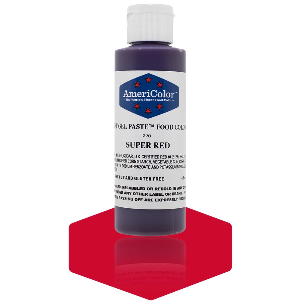 AmeriColor Soft Gel Paste Food Color, 4.5-Ounce, Super Red