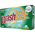 WashEZE 3 in 1 Laundry Detergent Sheets Unscented 40 count with Fabric Softener Fragrance and Phosphate Free- More efficient than pods pacs powders or