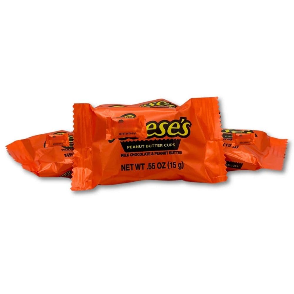 Miniature Chocolate Peanut Butter Cup Candy Snack Size Bulk Bag - 5 lb (Approx. 250 pieces)