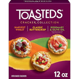 Toasteds Crackers, Cracker Collection, Lunch Snacks, Variety Pack, 12oz Box (1 Box)