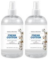 SMELLS BEGONE Air Freshener Home & Linen Spray - 16 oz, Pack of 2 - Odor Eliminator - Made with Essential Oils (Fresh Cotton)