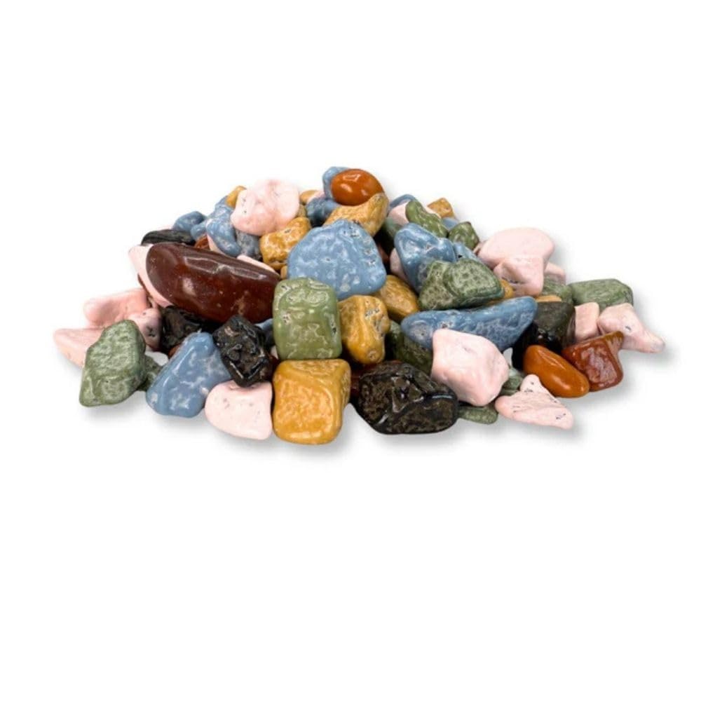 Chocolate Rock Candy Coated Pebble Shaped Pieces Bulk Bag - 25 lb (Approx. 1750 pieces)