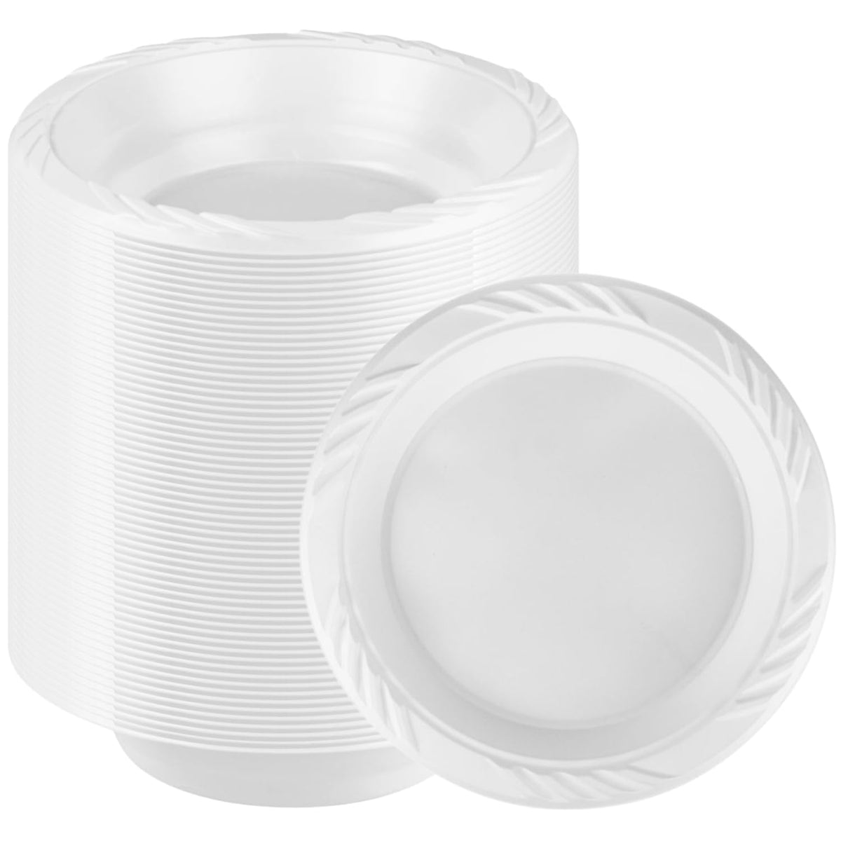 Blue Sky 50 Count Disposable Plastic Bowls, 18 oz., White