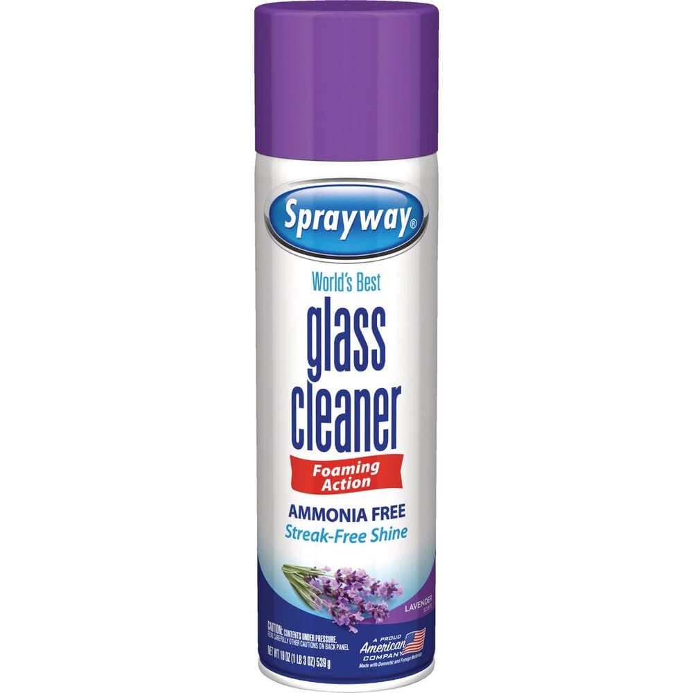 Sprayway, Glass Cleaner, Ammonia Free Lavender Scent 19 Ounce