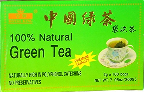 CHINESE PREMIUM GREEN TEA (100 BAG each Box) Royal King Brand (Pack of 3) (3)