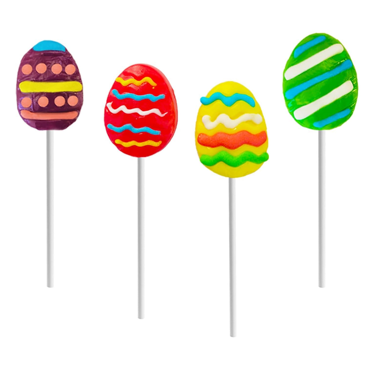 Fruidles Happy Easter Egg Lollipops Suckers, Fat-Free - Individually Wrapped Easter Egg Pops (Pack of 72)