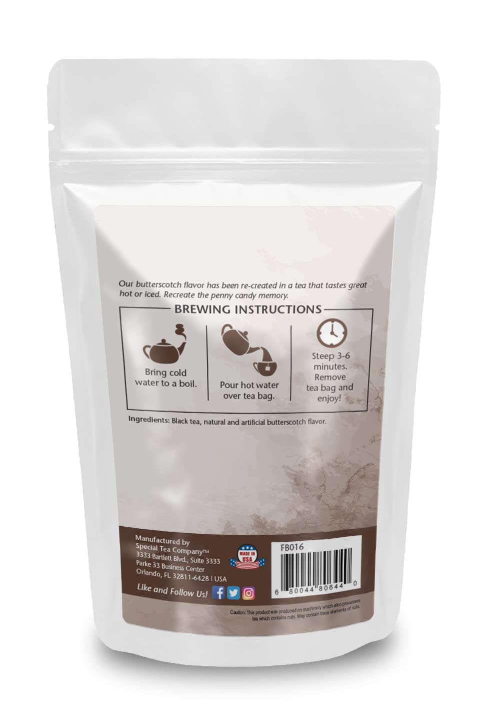 Special Tea Black Tea with Butterscotch Flavor, 20 Tea Bags