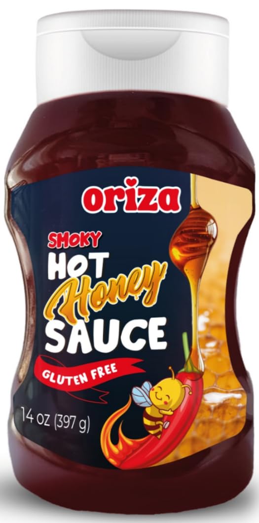 Oriza Smoky Hot Honey Sauce 14oz - Sweet Heat with Rich Smoky Flavor - Perfect for BBQ, Chicken, and Grilled Meats