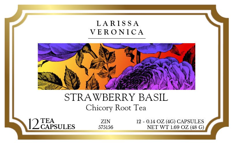 Strawberry Basil Chicory Root Tea (Single Serve K-Cup Pods) (12 pods, ZIN: 575156) - 2 Pack