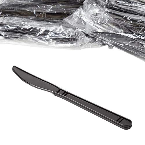 Individually Wrapped Heavy Weight Utensil (100, Black Knife)