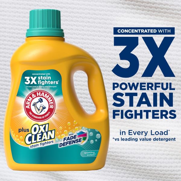 ARM & HAMMER Plus OxiClean Fade Defense, 77 Loads Liquid Laundry Detergent, 100.5 Floz