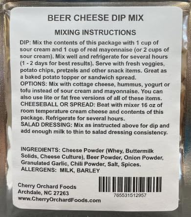 Cherry Orchard Foods Beer Cheese Dip, Spread, Dressing & Cheeseball Mix - .9 Ounce
