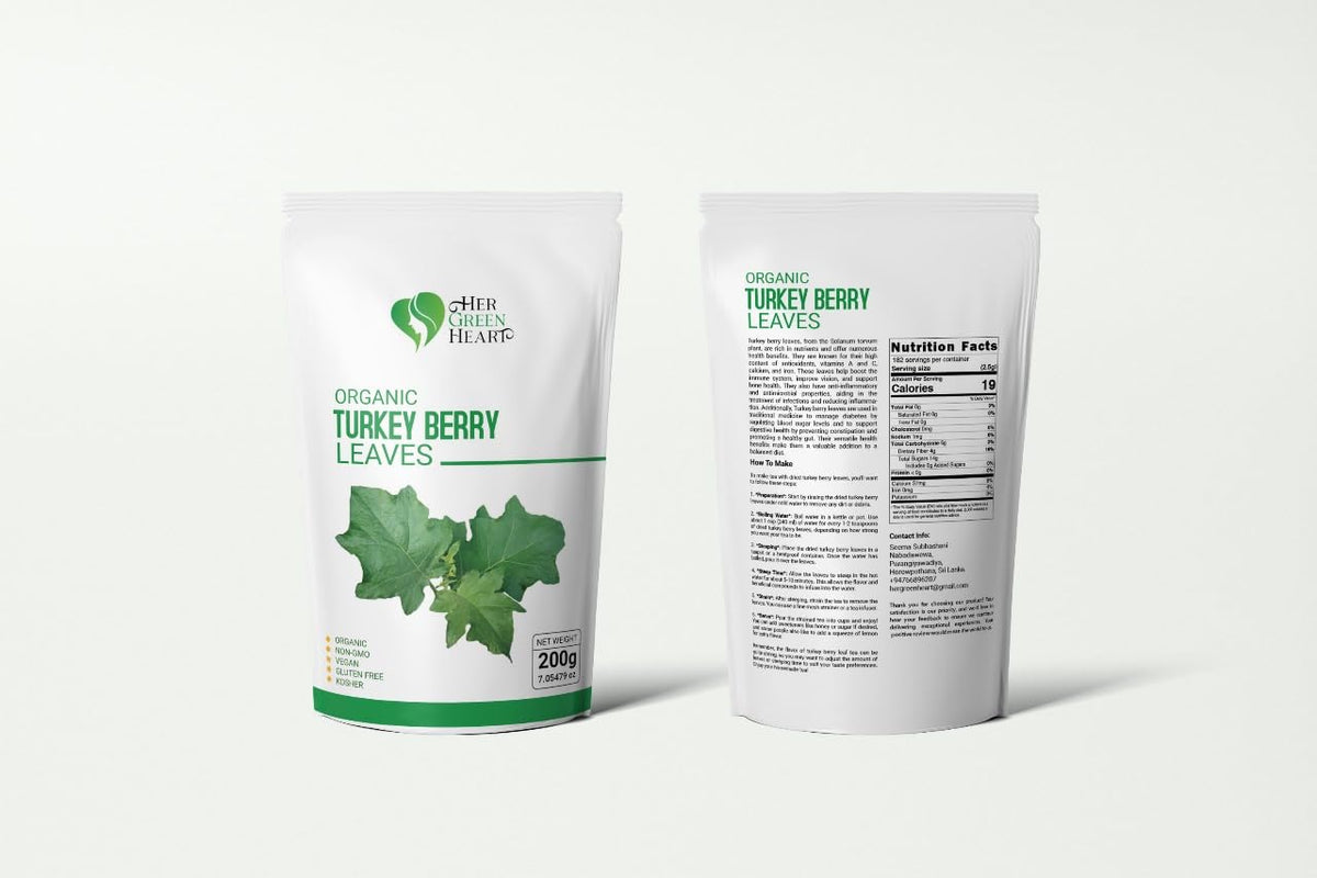 Turkey Berry Leaves - 100% Pure, Dried, Organic Leaves for Cooking, Herbal Use, and Natural Recipes