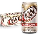 A&W Zero Sugar Root Beer Soda, 12 fl oz cans, 12 count