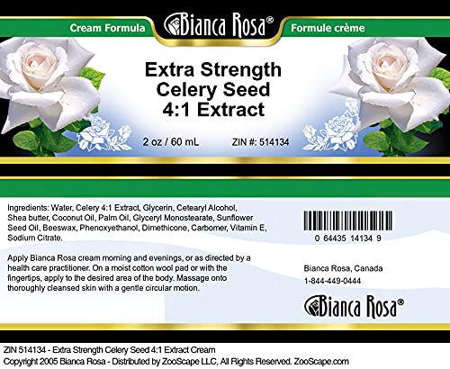 Bianca Rosa Extra Strength Celery Seed 4:1 Extract Cream (2 oz, ZIN: 514134) - 2 Pack