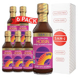San-J Hoisin Sauce Gluten Free - Gluten Free Hoisin Sauce, Hoisin Sauce Chinese, Dipping Glazing & Cooking, Non-GMO, Kosher - 10 Fl Oz (6 Pack)