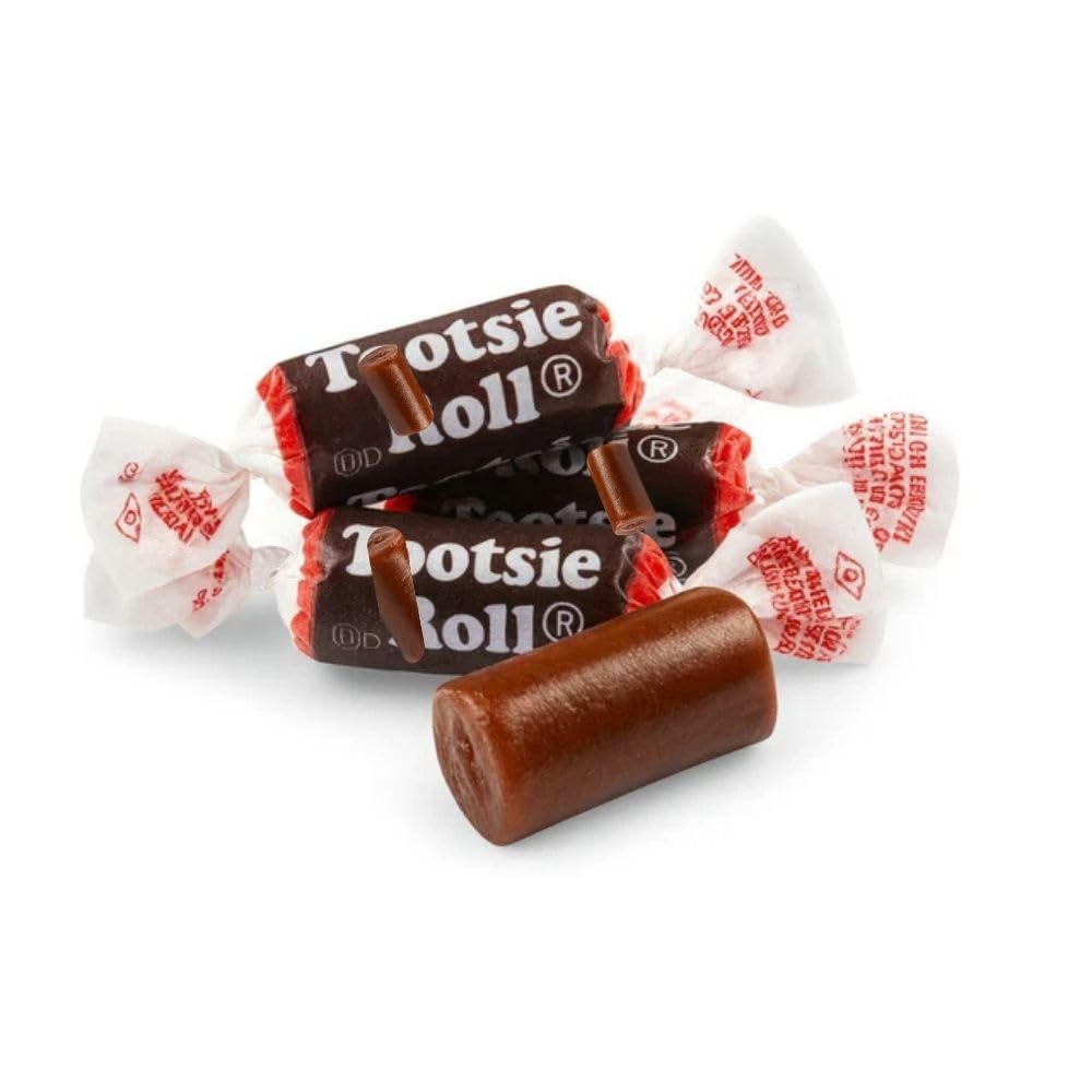 Chocolate Flavored Chewy Candy Roll Midgees Individually Wrapped Bulk Bag - 25 lb (Approx. 1000 pieces)