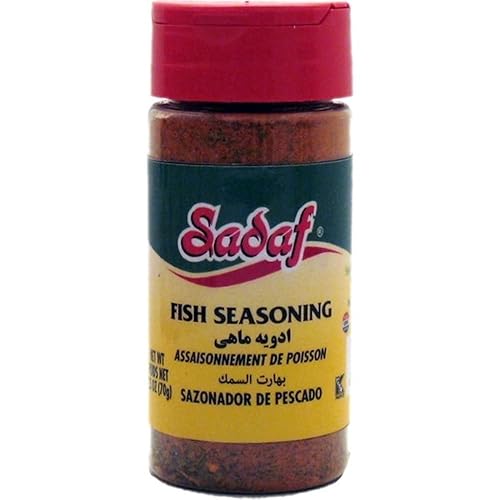 Sadaf Fish Seasoning - Seafood Seasoning for Cooking - Food Spices - Kosher - 2.5 Oz PET Bottle with Shaker Top