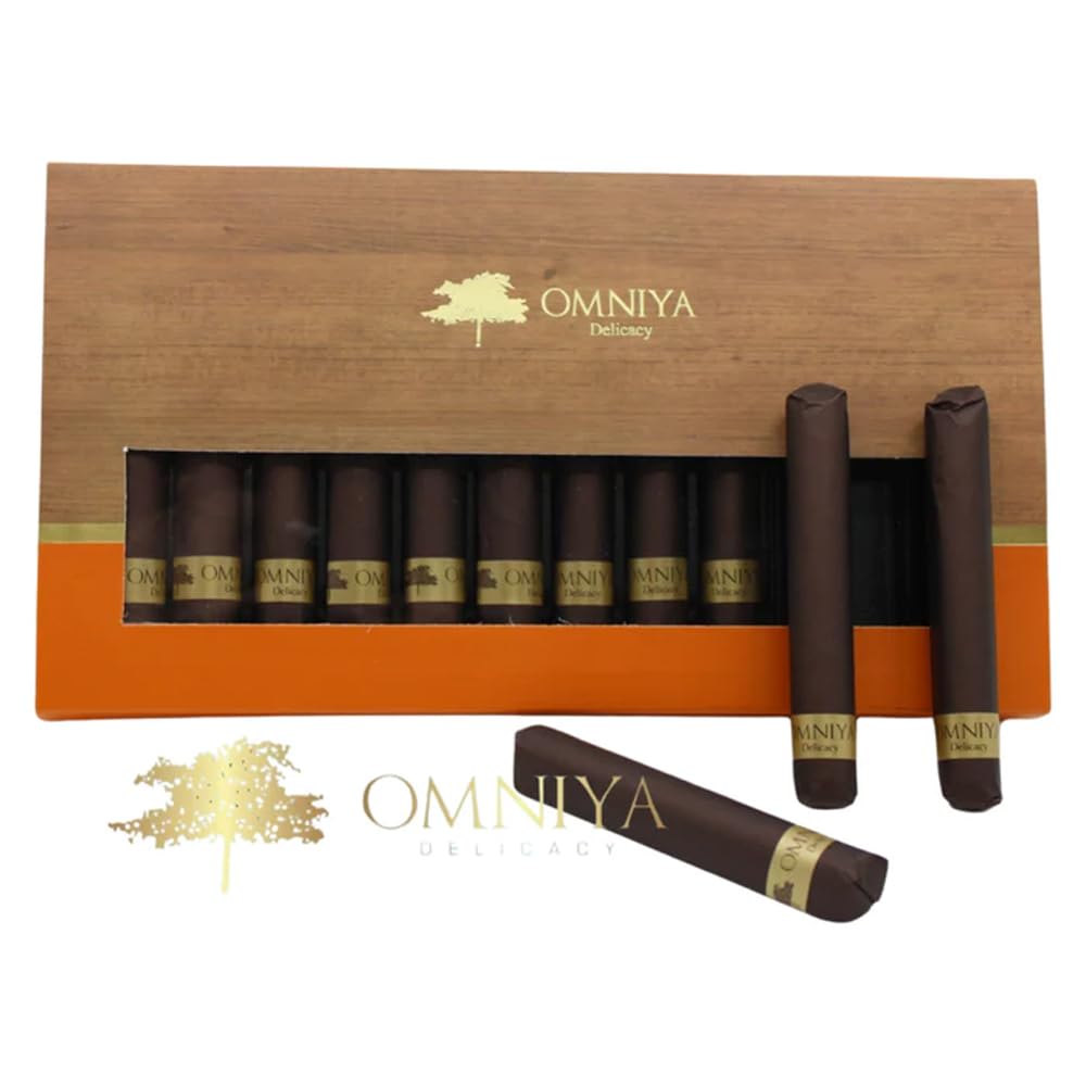 OMNIYA Delicacy Chocolate Cigar Box 12 Pieces Milk Chocolate Cigars (5.82 oz) Gourmet Gift for Birthday, Anniversary, Graduation & Corporate Gifting