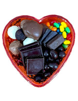 Valentines Day Be Mine Chocolate Gift Basket. Hand-Crafted and Customizable with a huge double bow with chocolates, cookies, candy, snacks, for women