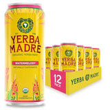Yerba Madre Organic Yerba Mate, Energy Drink Alternative, Watermelody, 150mg Plant Based Caffeine, Smooth Energy & Focus, No Jitters or Crash, 15.5 Oz