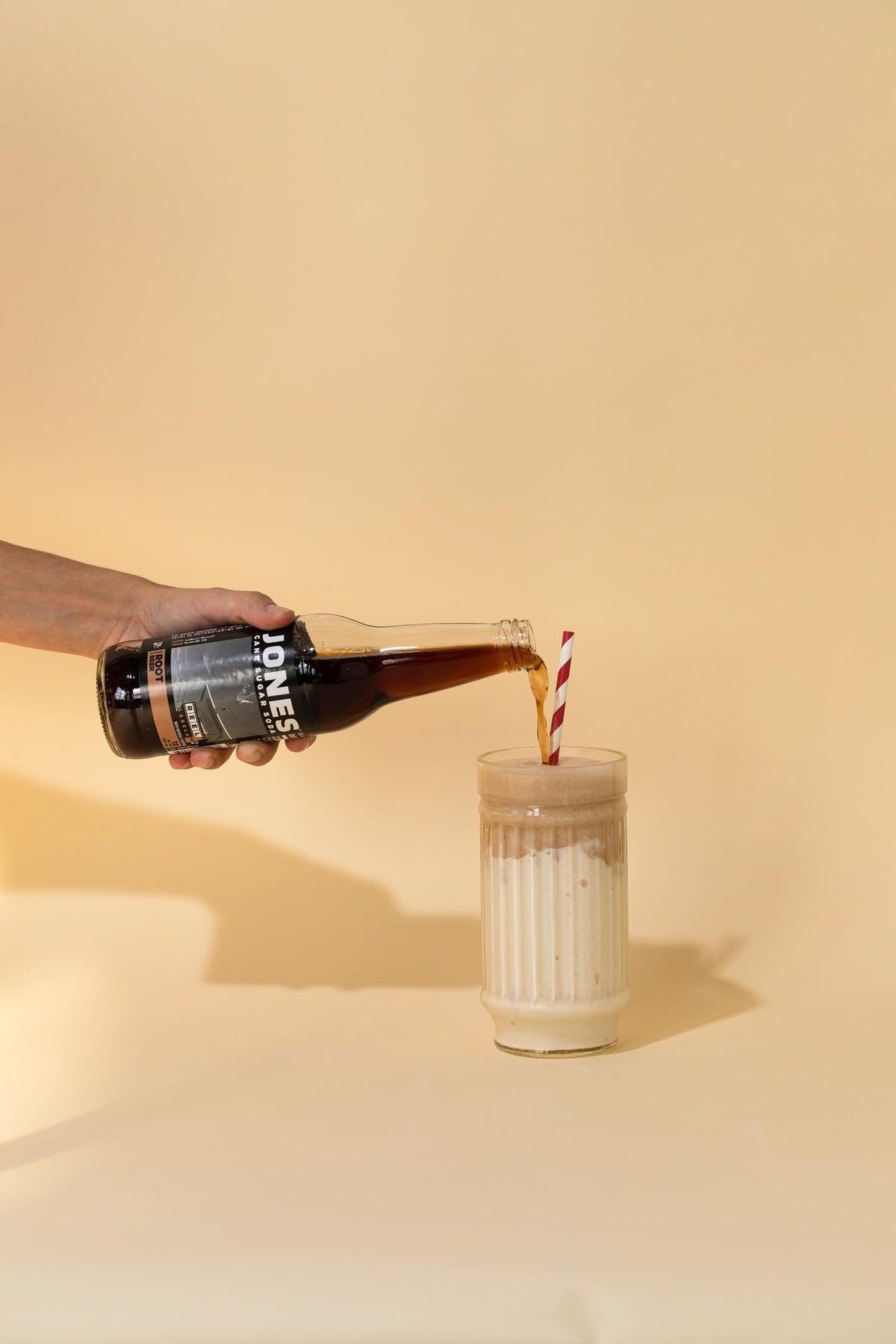 One(1) Single Bottle - Jones Soda Co. Root Beer Soda Flavor | 100% Cane Sugar Soda | Craft Soda Pop | Soda Soft Drinks | Glass Bottle Soda