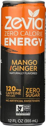 ZEVIA, DRINK, ENERGY, MANGO GINGER - Pack of 12