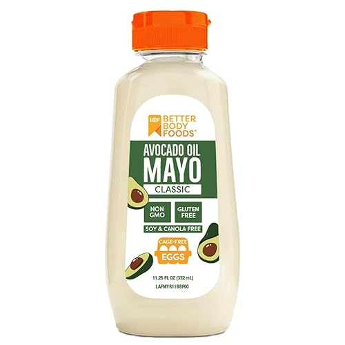 BetterBody Foods 11.25 Ounce Avocado Oil Mayonnaise Squeeze Bottle, Gluten Free Non-GMO Avocado Mayo Spread Made with Cage-Free Eggs, Keto & Paleo