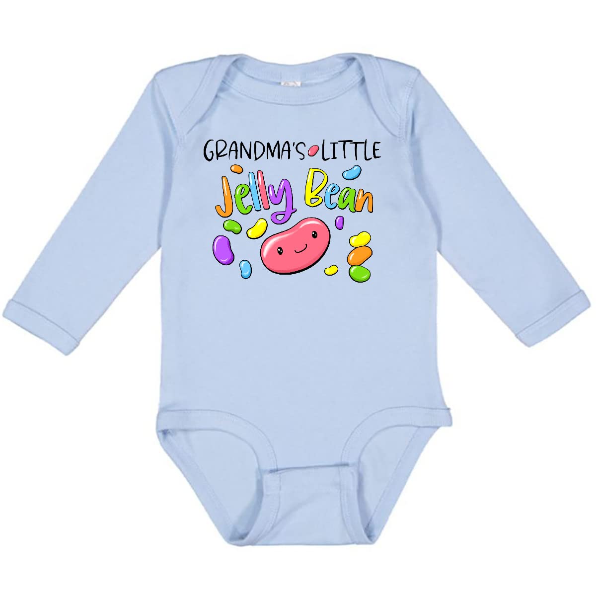 inktastic Grandma's Little Jellybean Cute Easter Candy Long Sleeve Creeper Newborn 0100 Light Blue 3a4ec