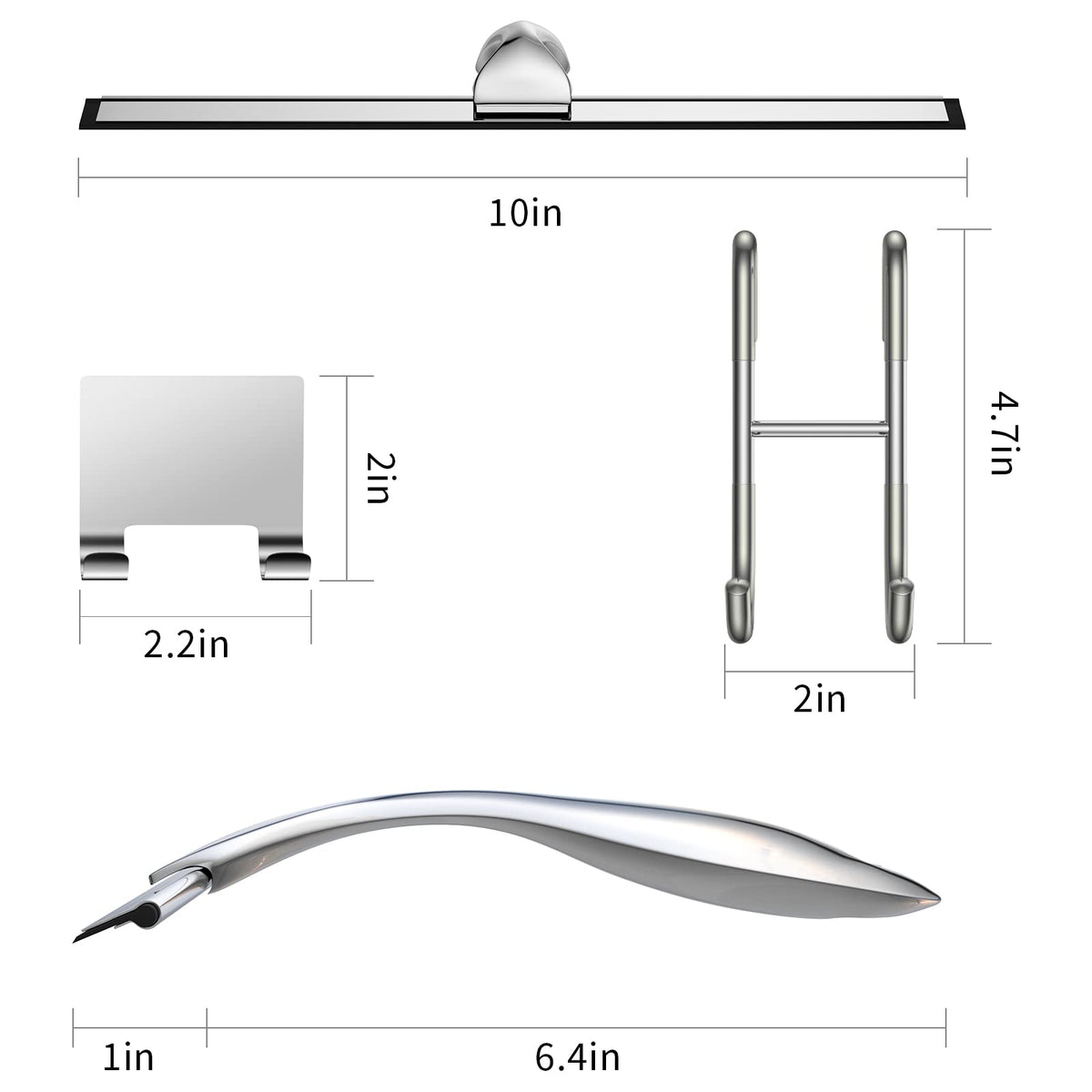 Shower Squeegee and Window Squeegee, Stainless Steel, 100% Streak-Free, Cleaner for Bathroom Showers Glass Doors, Home Mirrors, Car Windows Wiper