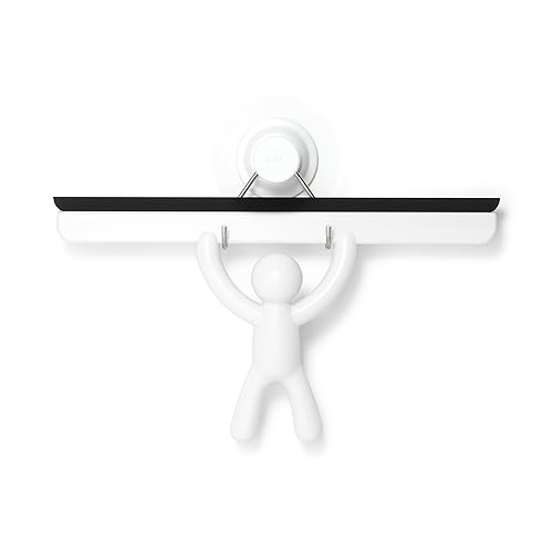 Umbra Buddy Bathroom Squeegee for Shower, Mirror, Window - Adhesive Storage Hook Included