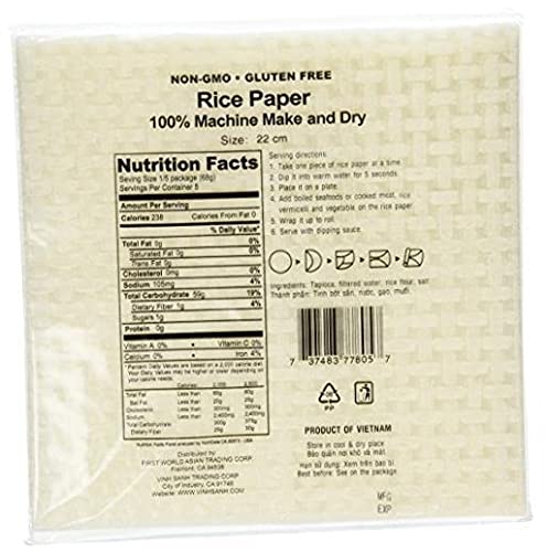 Three Ladies 2 Packs Square Rice Paper Wrappers (22cm) .2 pack
