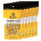 Eden Organic Pumpkin Seeds, Shelled, Dry Roasted and Lightly Sea Salted, to Eat, 4 oz (6-Pack)